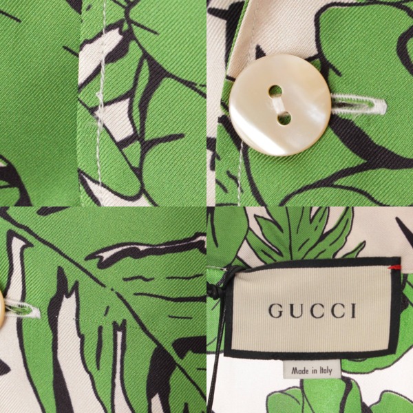 グッチ(Gucci) メンズ シルク 花柄 半袖トップス ボウリング シャツ