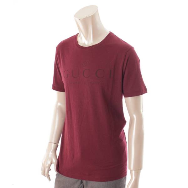 グッチ(Gucci) 20SS ロゴ Tシャツ トップス 441685 ボルドー M 中古