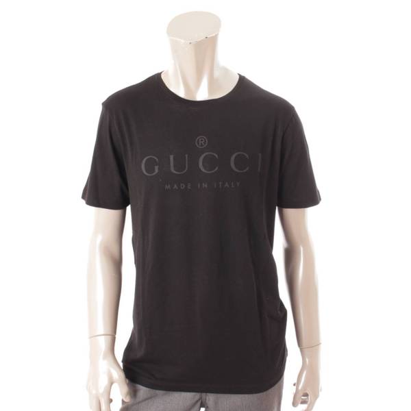 グッチ(Gucci) 20SS ロゴ Tシャツ トップス 441685 ブラック M 中古