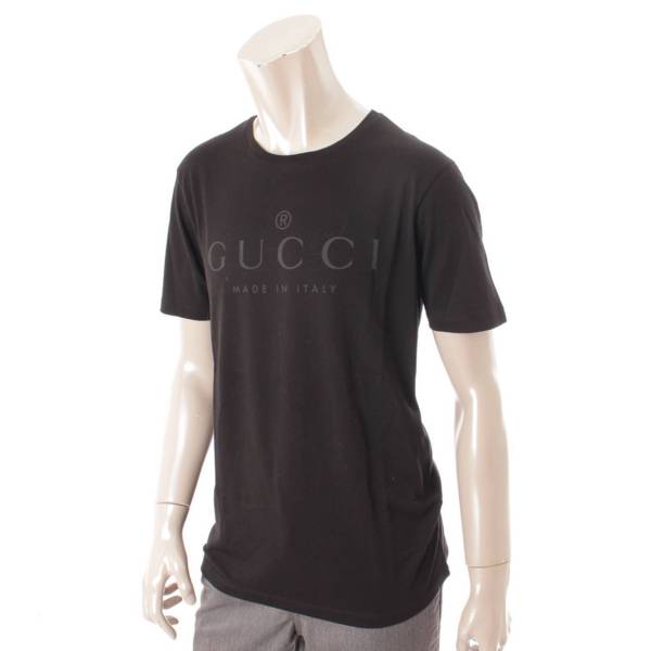 グッチ(Gucci) 20SS ロゴ Tシャツ トップス 441685 ブラック M 中古