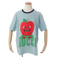 アップルプリント オーバーサイズ Tシャツ トップス 703439 ブルー L