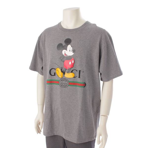 グッチ Gucci ディズニーコラボ 20SS メンズ コットン 半袖 カットソー Tシャツ 565806 グレー M 中古 通販 retro レトロ