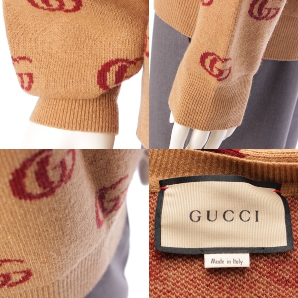 グッチ Gucci メンズ GGインターロッキング Vネック ニット セーター 645292 ブラウン L 中古 通販 retro レトロ