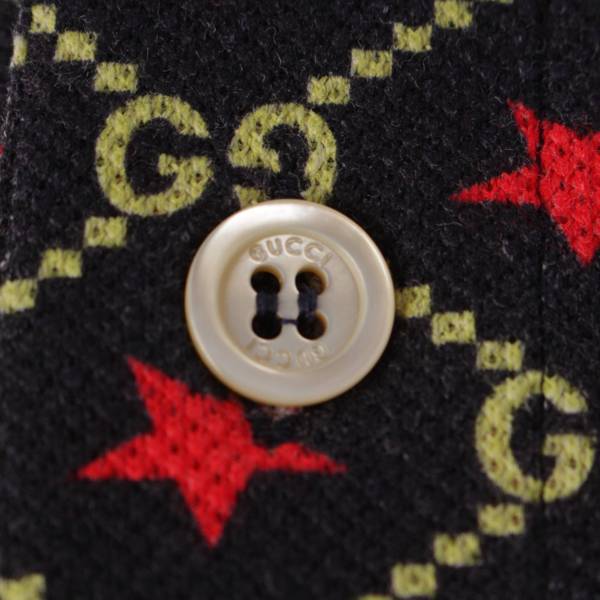 グッチ Gucci メンズ GGスター コットン ポロシャツ トップス 575222 ブラック×レッド XXL 中古 通販 retro レトロ