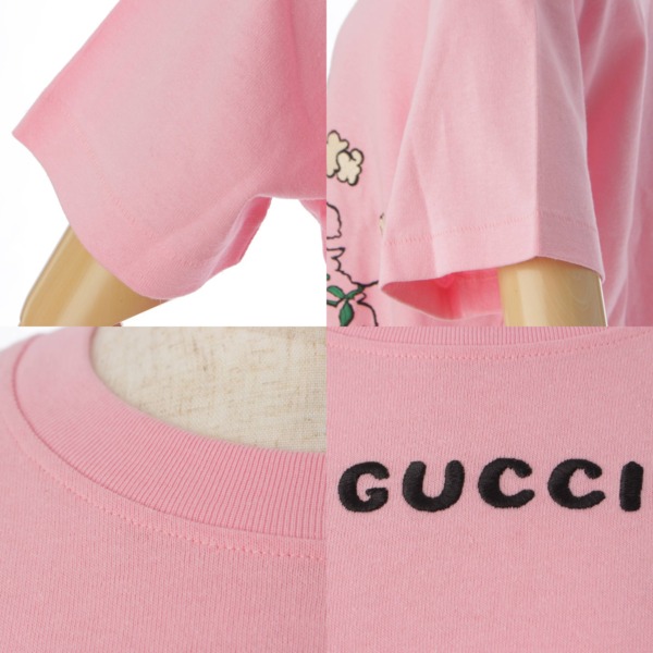 日本正規GUCCI グッチ ピンク トップス 半袖 シルクシャツ ︎試着のみ トップス
