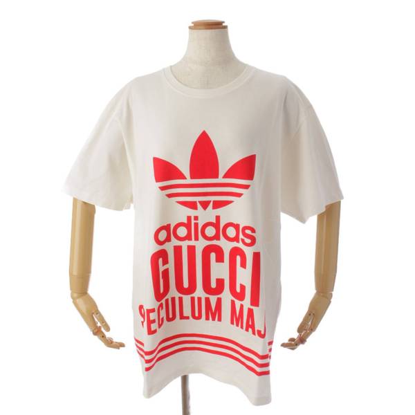 グッチ(Gucci) アディダス コラボ ロゴ コットン Tシャツ トップス 
