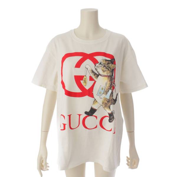 グッチ Gucci Higuchi Yoko ロゴ キャット プリント 半袖 Tシャツ 