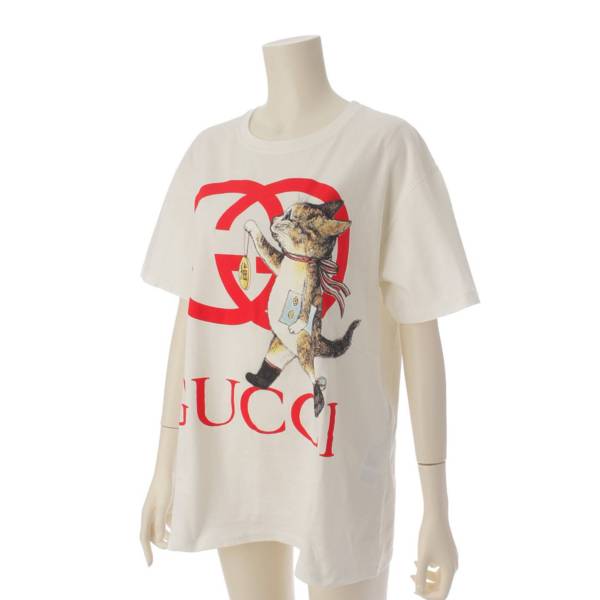 グッチ Gucci Higuchi Yoko ロゴ キャット プリント 半袖 Tシャツ