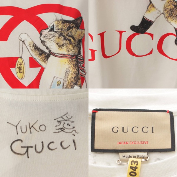 グッチ Gucci Higuchi Yoko ロゴ キャット プリント 半袖 Tシャツ