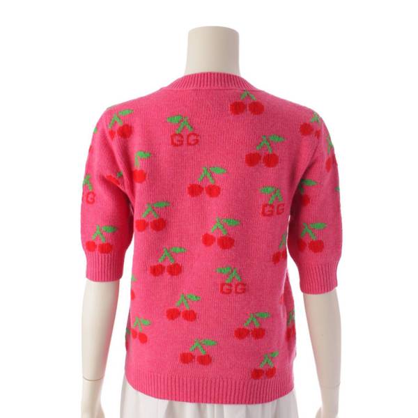 グッチ Gucci 19AW 半袖 さくらんぼ ウール ニット セーター トップス 583466 ピンク S 中古 通販 retro レトロ