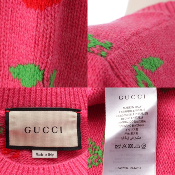 グッチ Gucci 19AW 半袖 さくらんぼ ウール ニット セーター トップス