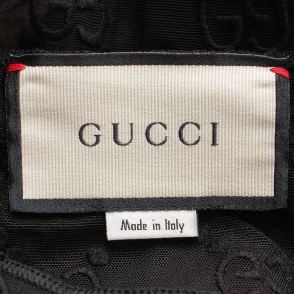 グッチ Gucci 23SS GGエンブロイダリー コットン チュール Tシャツ トップス ブラック S 中古 通販 retro レトロ