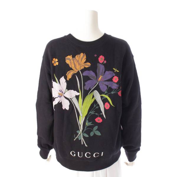 グッチ Gucci 19ss フラワー バックプリント ロゴ スウェット 469250 ブラック XS 中古 通販 retro レトロ