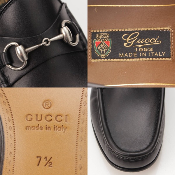 グッチ Gucci 1953 コレクション レザー ホースビットローファー シューズ 307929 ブラック 7 1/2 中古 通販 retro レトロ