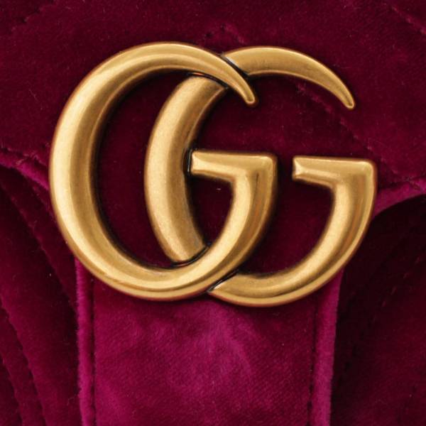 グッチ(Gucci) GGマーモント ベロア ベルベット チェーンショルダー