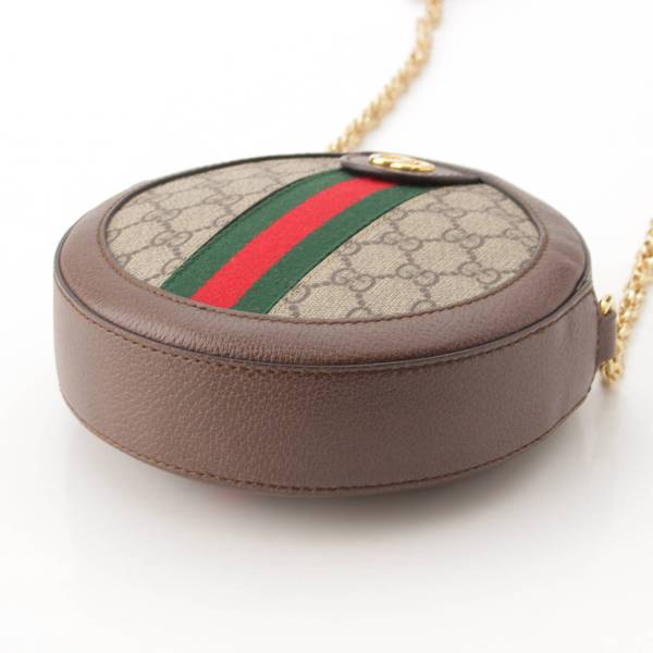 グッチ Gucci オフィディア GGスプリーム ラウンド チェーンショルダーバッグ 550618 ブラウン 中古 通販 retro レトロ