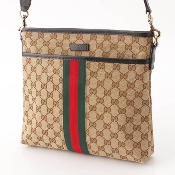 グッチ Gucci シェリーライン GGキャンバス ショルダーバッグ 388926 ベージュ 中古 通販 retro レトロ