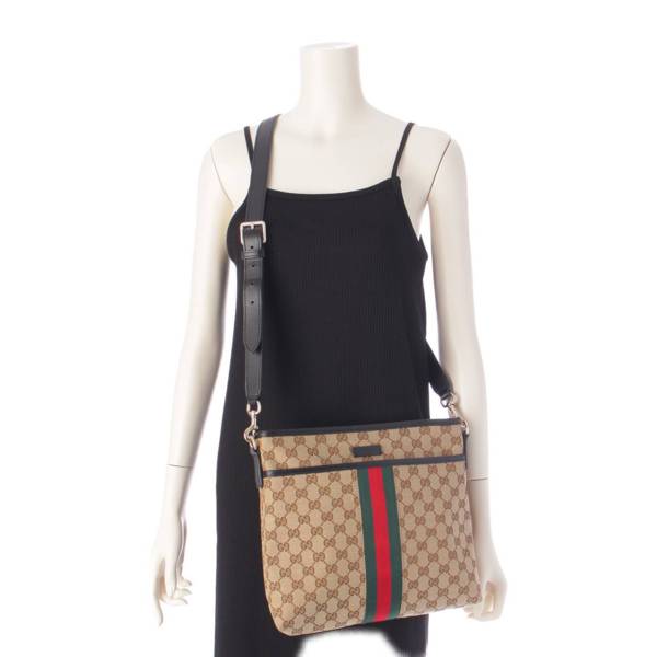 グッチ Gucci シェリーライン GGキャンバス ショルダーバッグ 388926 ベージュ 中古 通販 retro レトロ