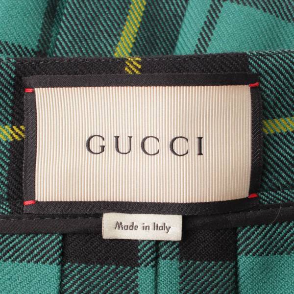グッチ(Gucci) チェック柄 タータン ラップ スカート 460009 グリーン 