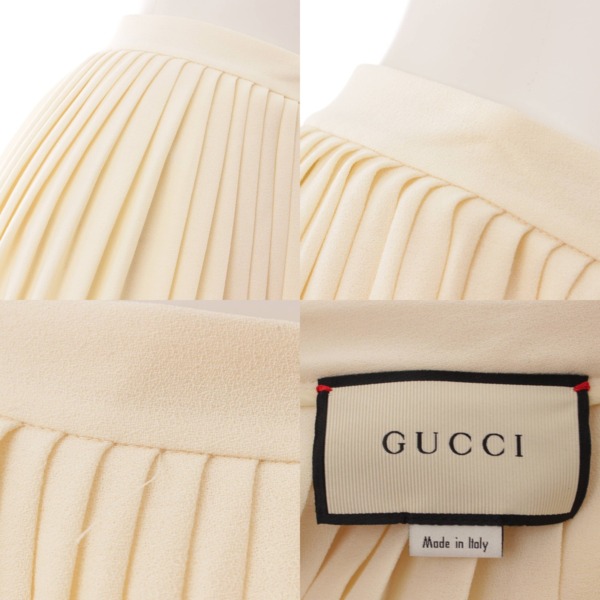 ☆高級品販売☆ 本 GUCCI てんとう虫ボタン ウールプリーツスカート