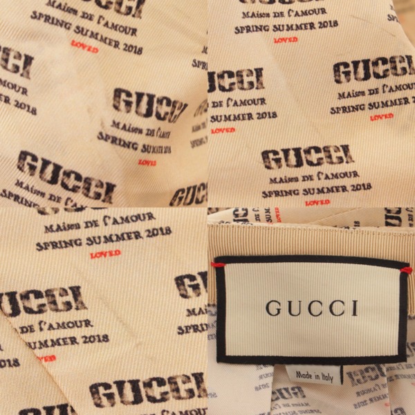 グッチ(Gucci) スタンプ シルク ロング プリーツスカート 409370