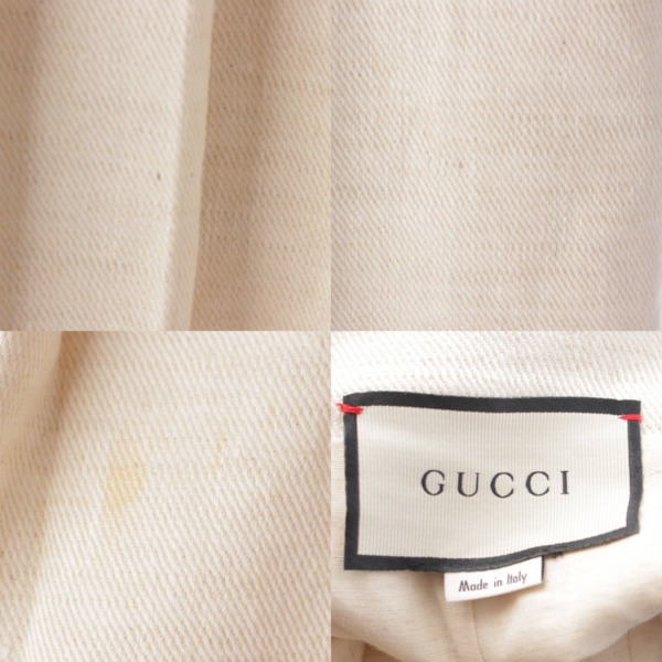 グッチ Gucci GG シェリーライン ロゴ刺繍 バックジップ ロングスカート 512882 オフホワイト 36 中古 通販 retro レトロ