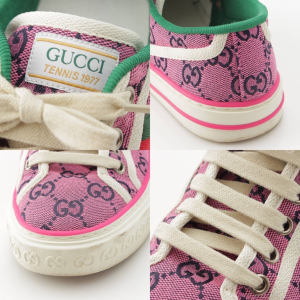 グッチ Gucci テニス 1977 GGキャンバス シェリーライン スニーカー ピンク 36 中古 通販 retro レトロ