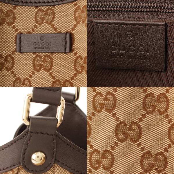 グッチ(Gucci) GG キャンバス レザー トートバッグ ハンドバッグ