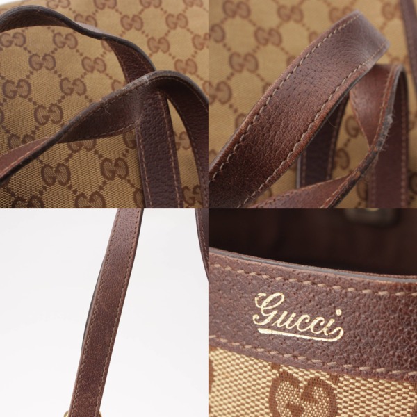 グッチ Gucci GGキャンバス レザー ハンドバッグ トートバッグ 268639 ベージュ 中古 通販 retro レトロ