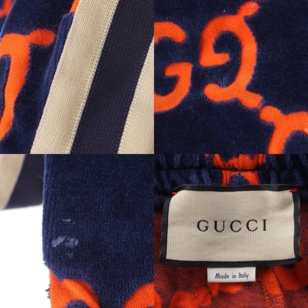 グッチ Gucci メンズ GGジェニール ベロア ジョギング パンツ ボトムス 522960 ネイビー XS 中古 通販 retro レトロ