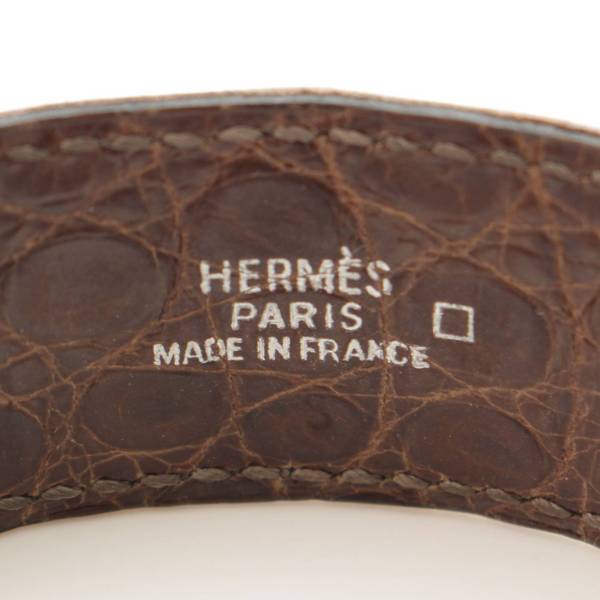 エルメス(Hermes) アルテミス トゥアレグ クロコダイル バングル ブレスレット アリゲーター □B ブラウン 中古 通販 retro レトロ