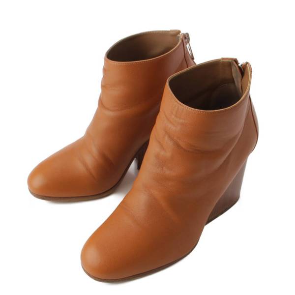 【レディースブランド革靴】ショートブーツ　エルメス　35　ボルドー　レザーブランド皮革靴第三希望