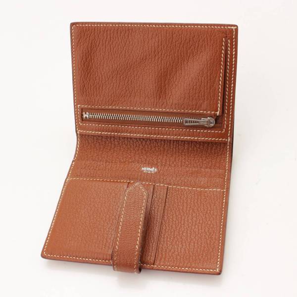 エルメス(Hermes) ベアン コンパクト シェーブル 二つ折り財布 □I刻印