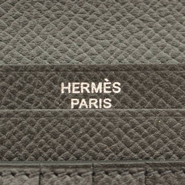エルメス(Hermes) ベアンコンパクト 2つ折り財布 エプソン ノワール D 