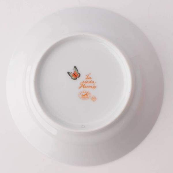 エルメス(Hermes) シエスタ 食器 皿 プレート 2点セット オレンジ×ホワイト 中古 通販 retro レトロ