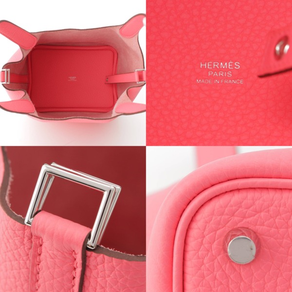 エルメス Hermes W刻 ピコタンロックPM トリヨンクレマンス ハンドバッグ シルバー金具 ローズアザレ 中古 通販 retro レトロ