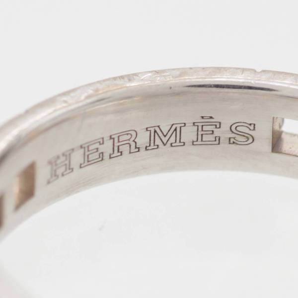 HERMES 【エルメス】Hermes　ヘラクレス Hモチーフ ダイヤ リング 指輪 Au750WG 3.7g シルバー 47 7号 【正規品保証】196369