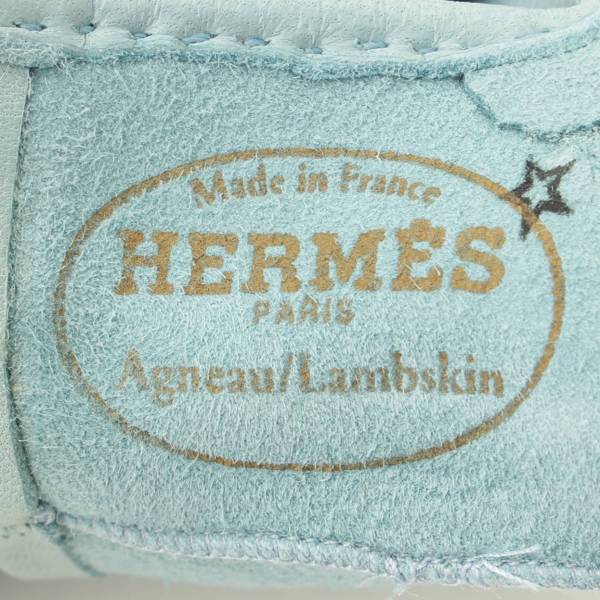 エルメス(Hermes) エヴリン パンチング レザーグローブ 手袋 ブルー 7