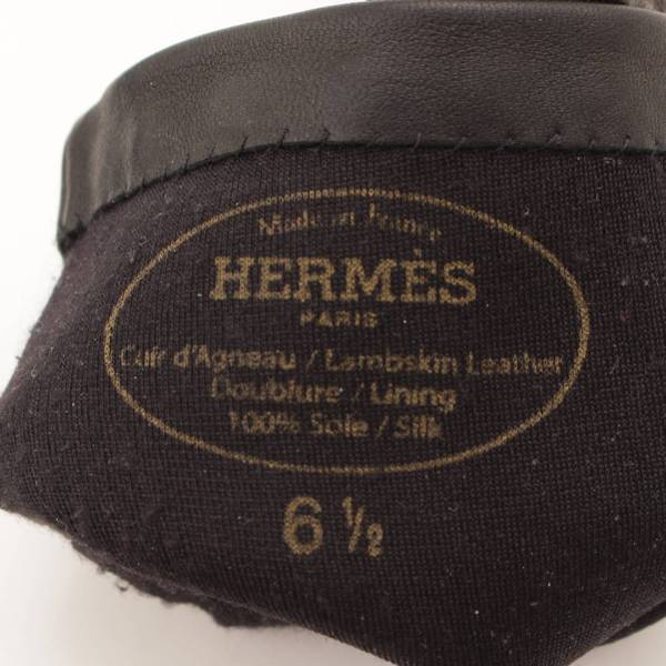 エルメス(Hermes) ミニスタッズ ラムレザー グローブ 手袋 ブラック 6