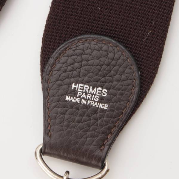 エルメス Hermes バンドリエール キャンバス×レザー ショルダーストラップ ダークブラウン 中古 通販 retro レトロ