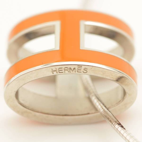エルメス(Hermes) ポップアッシュ ネックレス Hロゴ SV925 オレンジ 