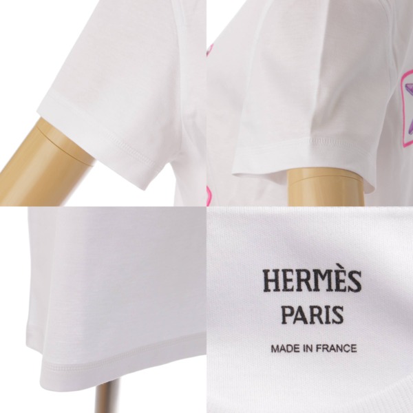 エルメス(Hermes) 23SS シュヴァロスコープ 刺繍 半袖 コットン ワンピース ホワイト 34 中古 通販 retro レトロ