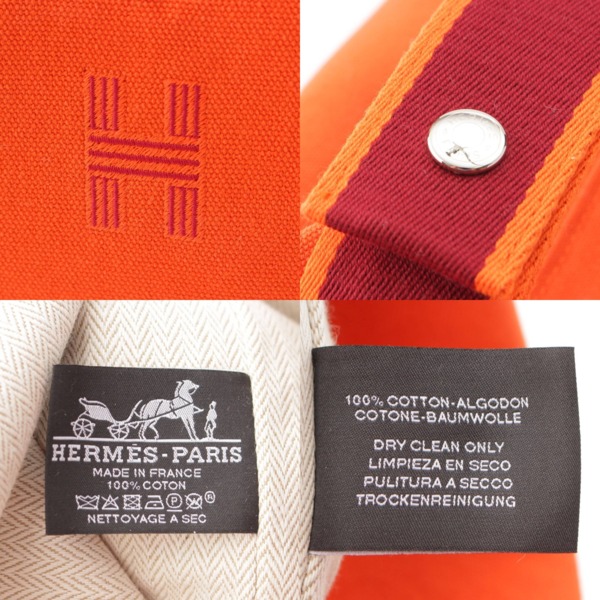 エルメス Hermes ブリッド ア ブラックGM キャンバス ポーチ ハンドバッグ オレンジ 中古 通販 retro レトロ