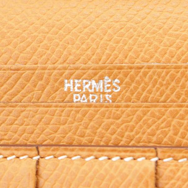 エルメス(Hermes) ベアンスフレ 二つ折り長財布 エプソン □L刻 バイカラー ブルー ブラウン 中古 通販 retro レトロ