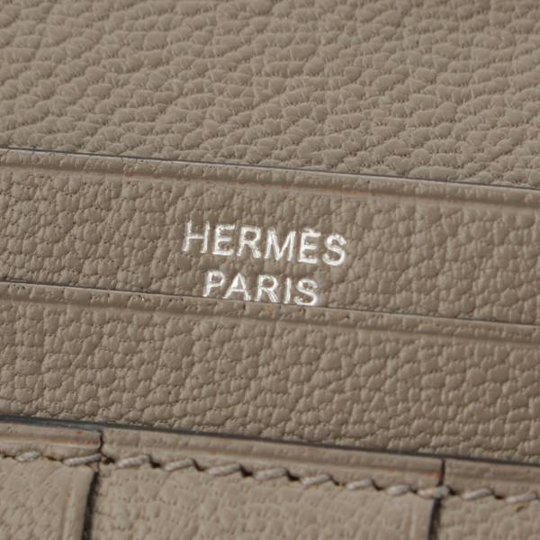 エルメス(Hermes) ベアン オーストリッチ 長財布 ウォレット SV金具 