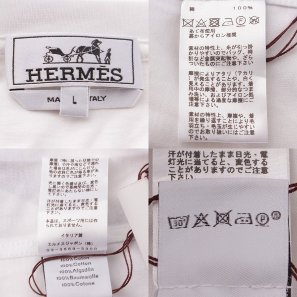 エルメス Hermes メンズ 袖ライン コットン 半袖 Tシャツ カットソー 32 5779 ホワイト L 中古 通販 retro レトロ