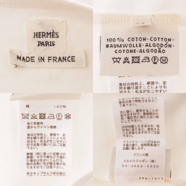 エルメス(Hermes) 刺繍ポケット Tシャツ カットソー トップス ホワイト