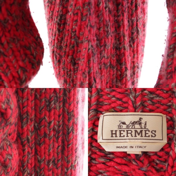 エルメス(Hermes) カシミヤ シルク混 ケーブル編み タートルネック