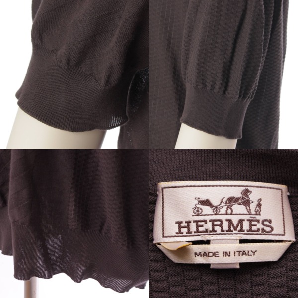 エルメス(Hermes) 21SS 切替 ニット トップス カットソー ダークグレー