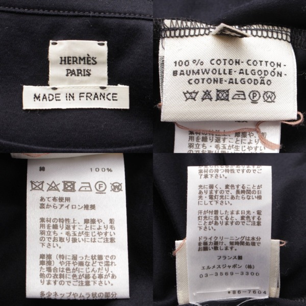 エルメス Hermes 刺繍 コットン 半袖 Tシャツ カットソー トップス